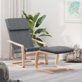 Sillón de Relax Moderno con Reposapiés de Tela Gris Oscuro