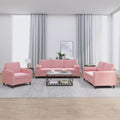 Conjunto de Sofás Chaise Longue Moderno de Terciopelo Rosa con Cojines y Almohadas