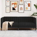 Sofá Chaise Longue Moderno de Tela para Salón u Oficina, 2 Plazas, Color Negro