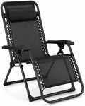 Tumbona Reclinable de Gravedad Cero Negra para Exterior