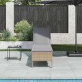 Silla tumbona de jardín ajustable con cojín beige, resiste UV, ideal para terraza y piscina, 55x200x44 cm