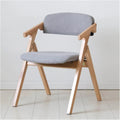Silla Plegable de Madera para Comedor con Asiento Acolchado y Reposabrazos, Portátil para Camping y Jardín