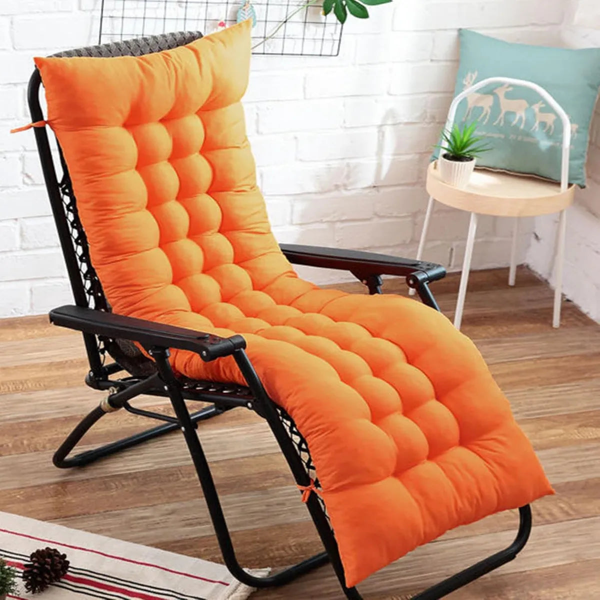 Cojín Grueso Multifuncional 180x45 cm para Interior y Exterior, Ideal para Terraza y Balcón, Color Naranja