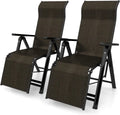 Set de 2 Tumbonas Plegables de Jardín de Ratán con Respaldo Ajustable, Estructura de Acero, 152 x 58,5 x 76 cm