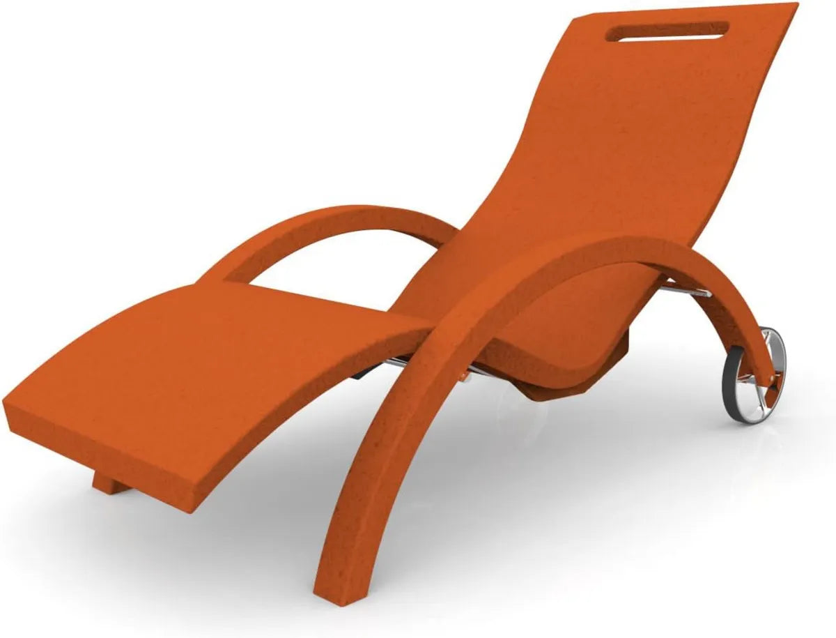 Tumbona Exterior Serendipity con Ruedas HDPE Naranja