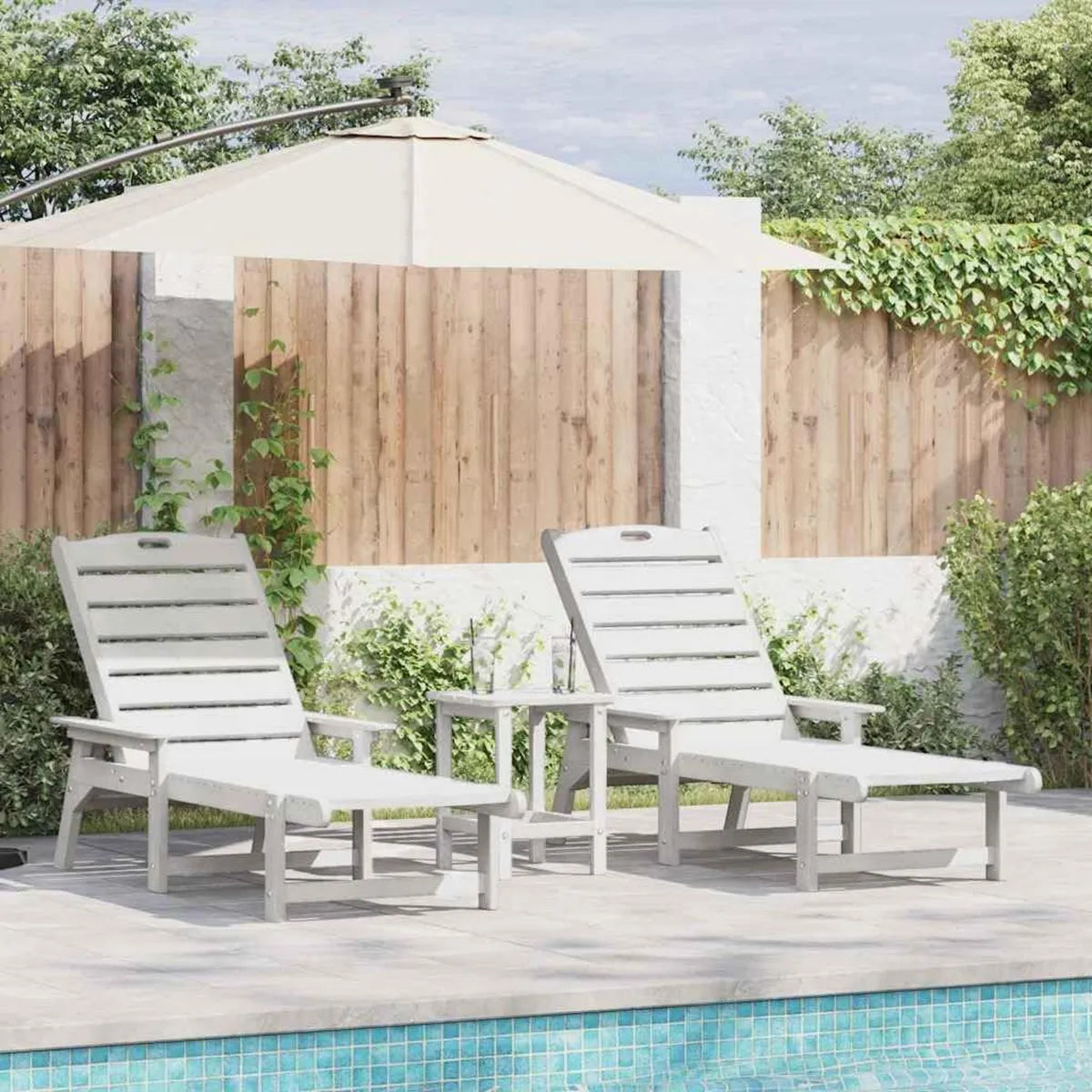 Tumbona de Exterior con Respaldo Ajustable, 195.5x53x98.5 cm, Ideal para Jardín, Terraza y Playa