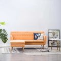 Sofá esquinero en L de tela naranja con chaise longue ajustable, estructura robusta MDF, ideal para salón, 171,5 x 138 x 81,5 cm