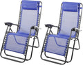 Conjunto de 2 tumbonas reclinables con cojín ajustable para exteriores