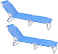 Conjunto de 2 tumbonas plegables ajustables para exteriores - azul