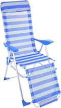 Silla Tumbona Azul Plegable de Aluminio para Exterior