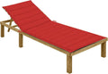 Tumbona de Jardín en Madera de Pino Rojo con Cojín Impermeable