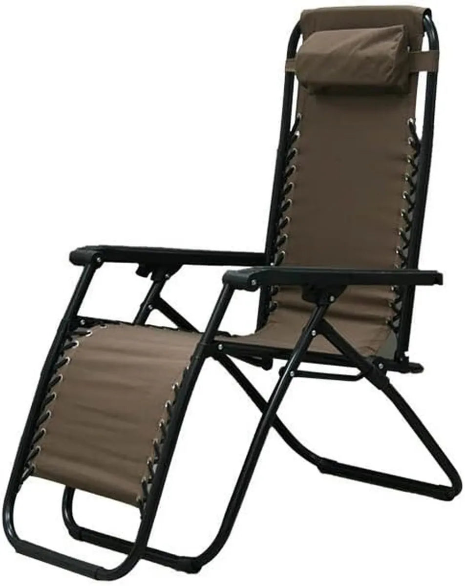Hamaca Reclinable de Tela Impermeable para Piscina, Playa y Jardín en Marrón