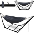 Hamaca plegable de metal con bolsa, ideal para exteriores, soporta hasta 150 kg