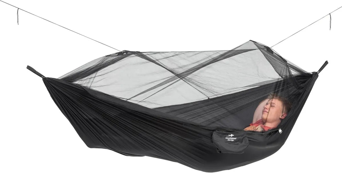 Hamaca Amazonas Moskito Traveller Extreme Negra con Protección Antimosquitos