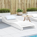 Hamaca de Jardín de Madera de Pino Blanca, 205x60x31,5 cm, Diseño Ergonómico para Exterior