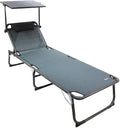 Tumbona Plegable con Parasol XXL Antracita Homecall