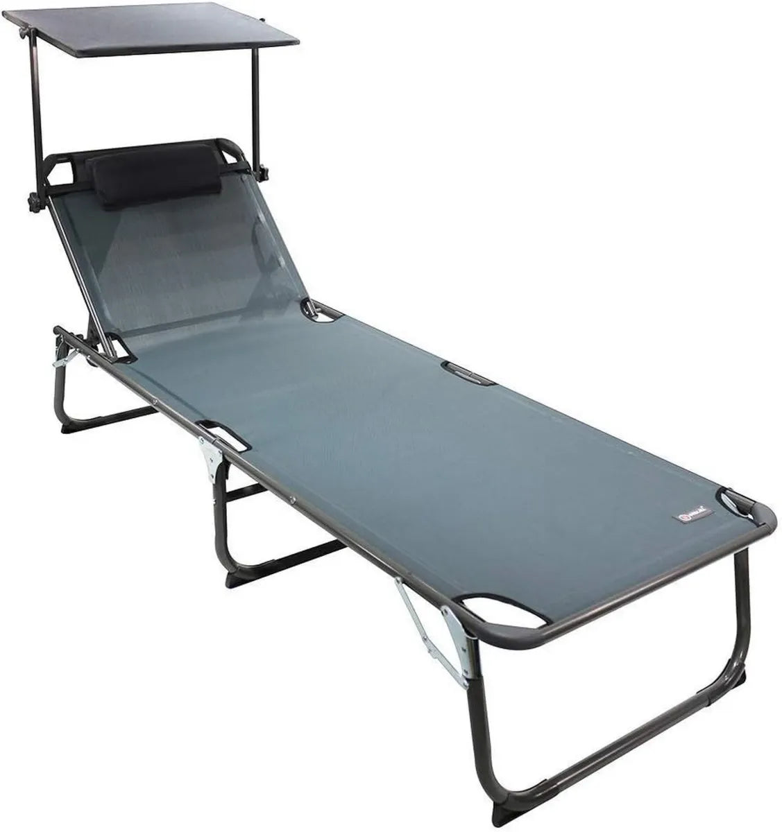 Tumbona Plegable con Parasol XXL Antracita Homecall