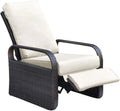 Sillón Reclinable de Ratán Sintético para Exterior con Cojines, Resistente a Rayos UV y Agua