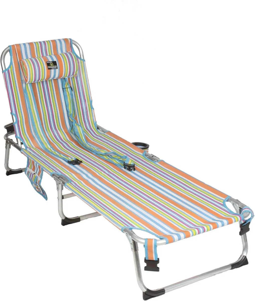 Tumbona Plegable Reclinable de Playa con 4 Posiciones, Multicolor - Prestige 2012