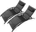 Conjunto de 2 Tumbonas Ajustables Limea Negro con Estructura de Acero