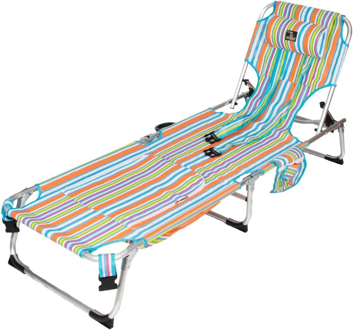 Tumbona de Playa Reclinable con Nevera - 4 Posiciones, Plegable, Multicolor