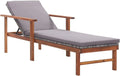 Silla de Sol Resistente al Clima con Cojín Suave, Estructura de Madera de Acacia, Ideal para Terraza, Piscina y Jardín