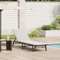 Tumbona ergonómica de ratán marrón ajustable, resistente al clima y plegable para jardín y terraza