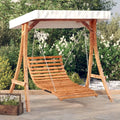 Tumbona de Madera de Abeto con Toldo, Ideal para Jardín y Terraza