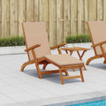Silla Reclinable de Acacia Ajustable y Plegable para Jardín