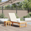 Tumbona de Acacia con Respaldo Ajustable para Exterior, 202 x 53 x 89 cm, Marrón