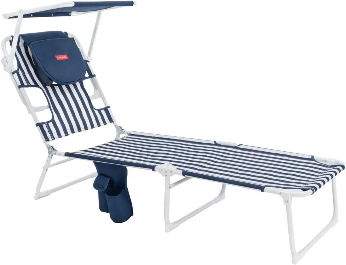 Tumbona Plegable con Parasol UPF 50+, Ajustable y Ergonómica