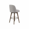 Taburete de madera con asiento de poliéster y aro de metal Gris