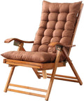 Sillón Reclinable de Bambú para Jardín, Ajustable con Reposacabezas y 5 Posiciones