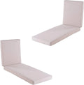 Set de 2 cojines crema para tumbona de jardín 190x60x10 cm, material Olefin, resistente al color, funda extraíble