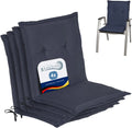 Conjunto de 4 Cojines para Sillas de Jardín, Exterior con Respaldo Bajo, 100x50x6 cm, Azul Marino