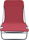 Sillas Reclinables Plegables 2 Piezas, Acero Revestido y Tela Oxford Rojo, 120 kg, para Jardín, Balcón y Playa