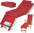 Set de 2 Cojines para Tumbona Exterior LoftLux DC 175x45x5 cm – Rojo Desenfundable y Cómodo para Jardín y Playa