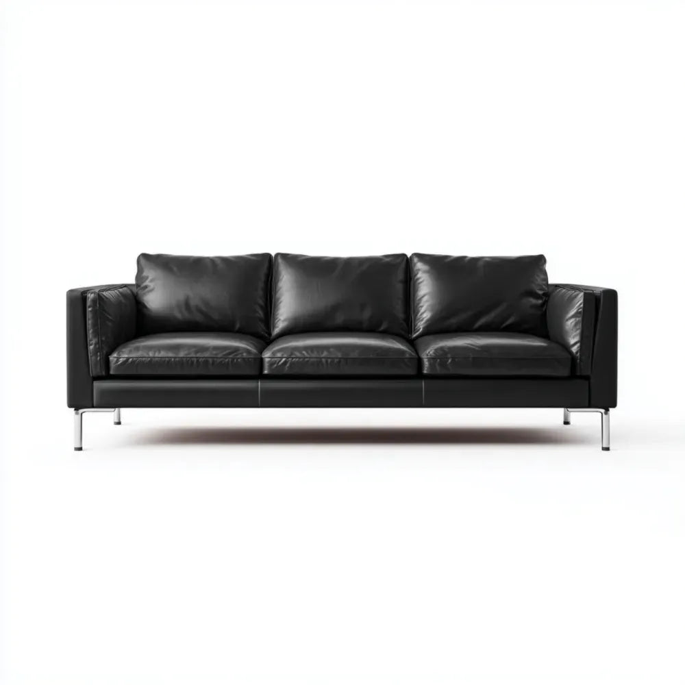 Leather Sofa Set 200x85x75 cm - Black - Modern Design