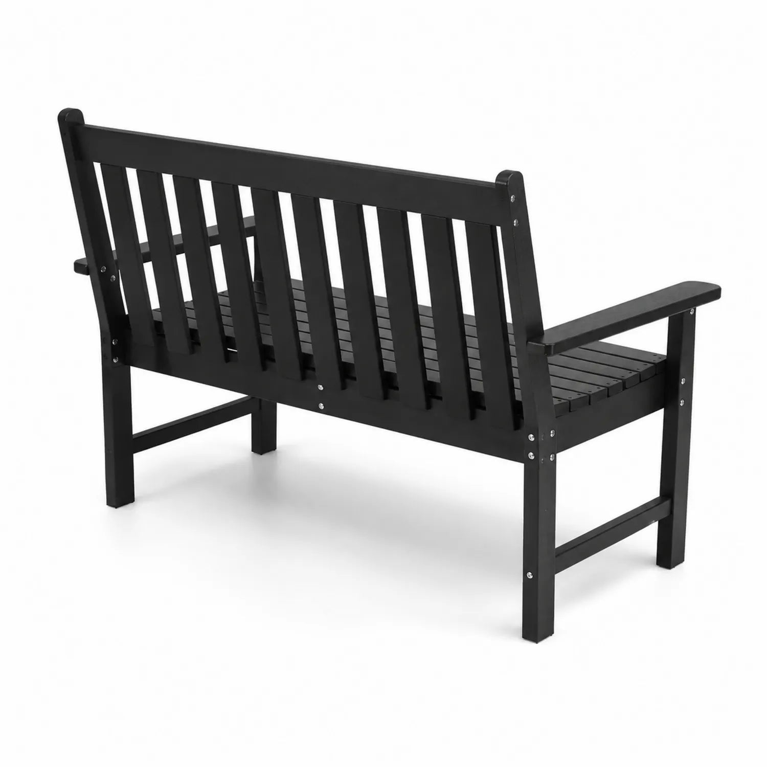 Sitzbank Massivholz schwarz 125 cm