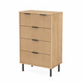 Kommode mit 4 Schubladen aus MDF und Metallbeinen - 120x60x40 cm Eiche