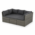 Ecksofa aus Polyrattan mit Kissen aus Polyester Anthrazit