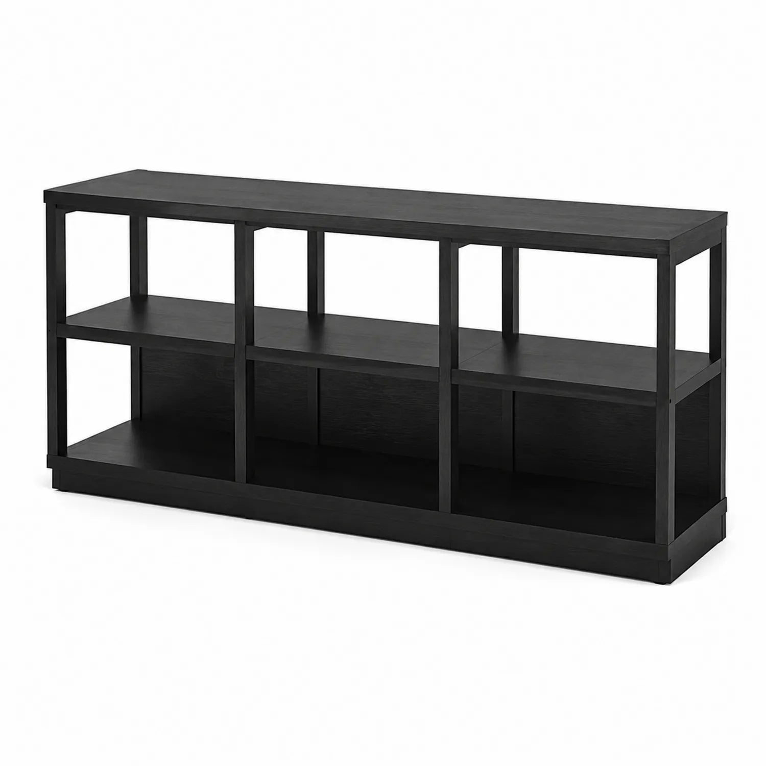 Estantería de madera negra 145x40x70 cm