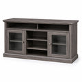 Mueble de madera con puertas de vidrio templado