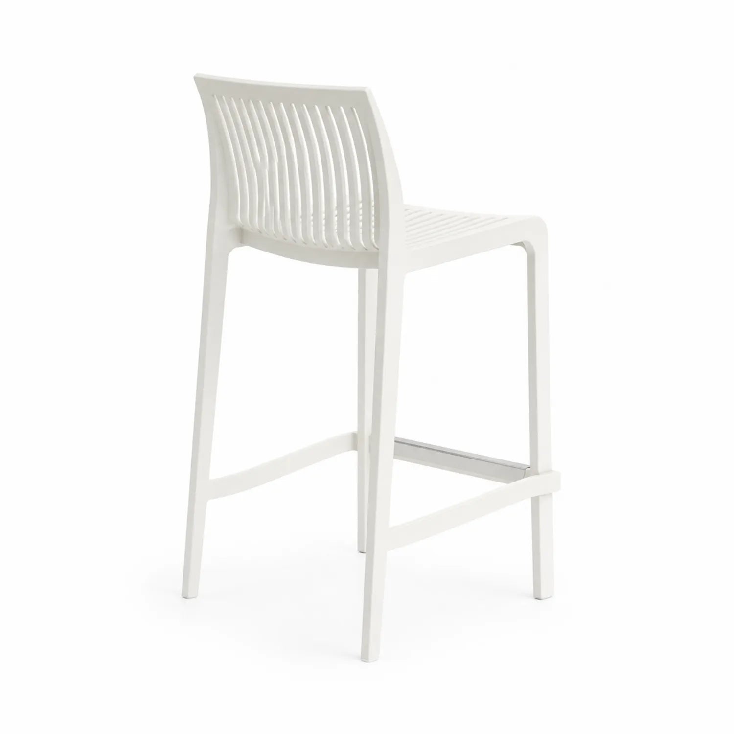Silla alta de plástico blanco para exterior 105cm
