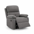 Sillón reclinable de tela gris con estructura de metal 105x90x85 cm