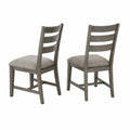 Juego de 2 Sillas de Madera con Asiento de Tela Gris