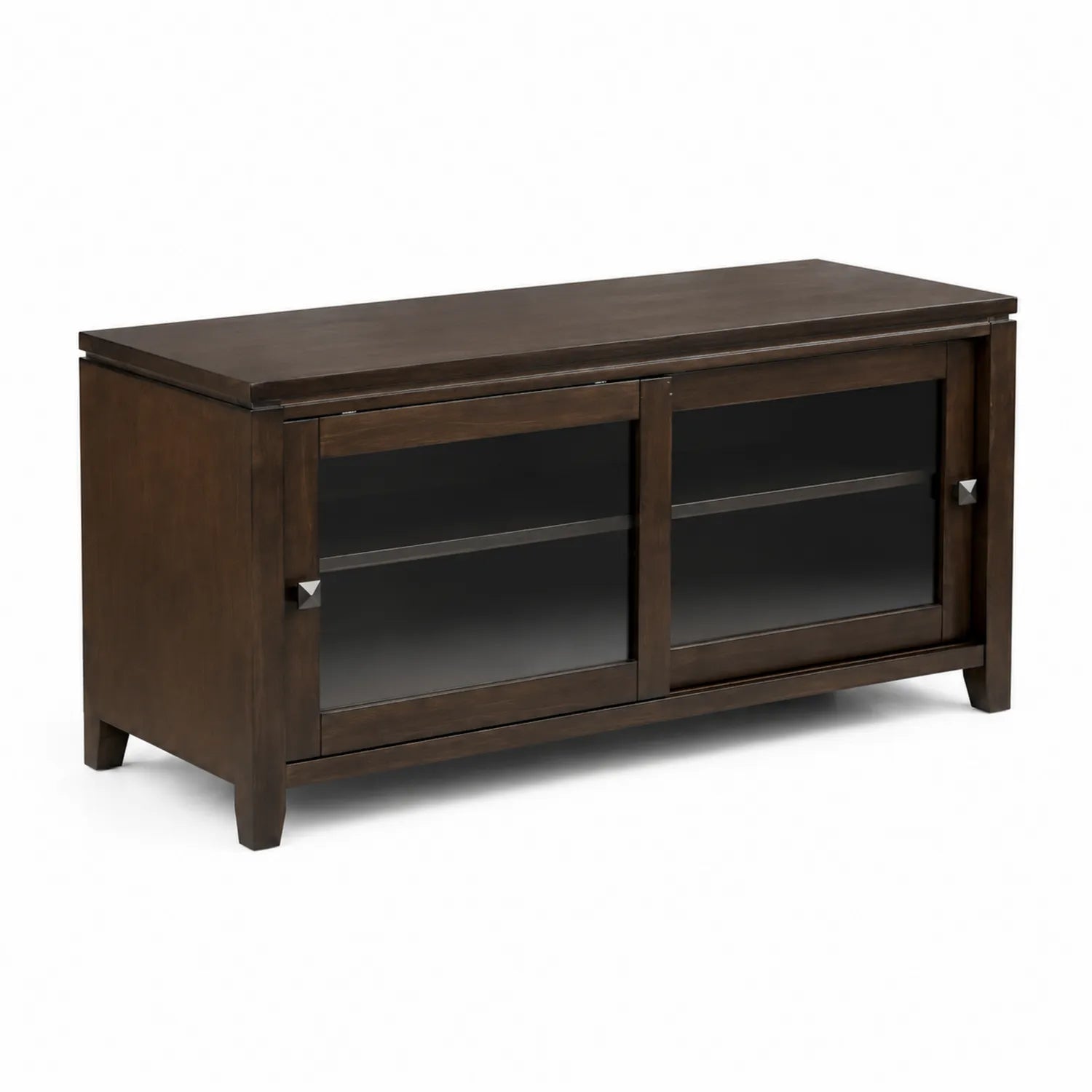 Mueble de TV de Madera y Vidrio Marrón