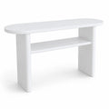 Mesa consola de MDF Blanco Ovalada 120x30x75cm