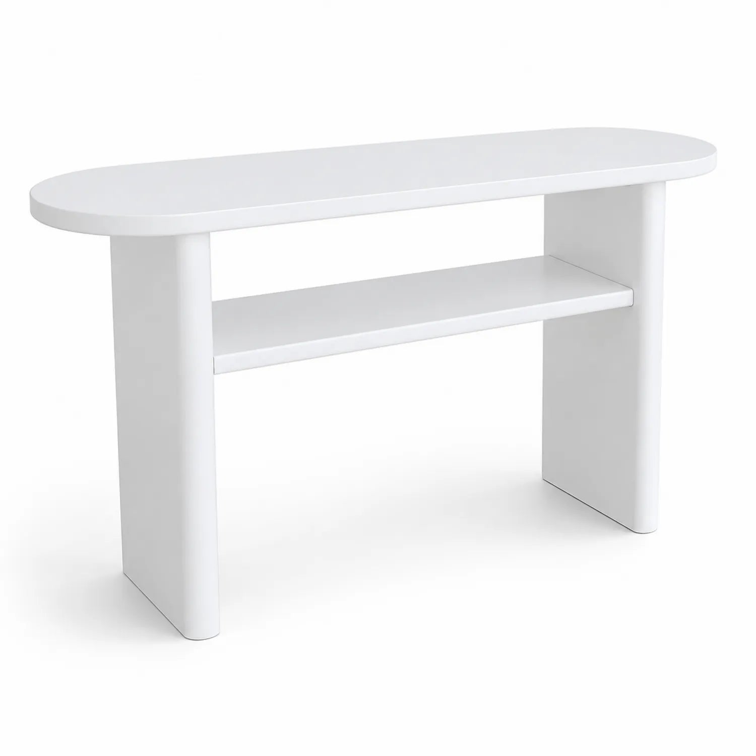 Konsolentisch MDF Weiß Oval 120x30x75cm