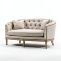 Loveseat Sofa 145x85x88 cm Linen Upholstery - Beige - Classic Design